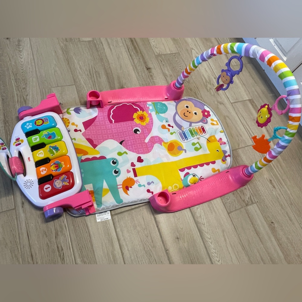 Fisher-Price Deluxe Kick & Play Piano Gym, Pink, Baby Activity Playmat